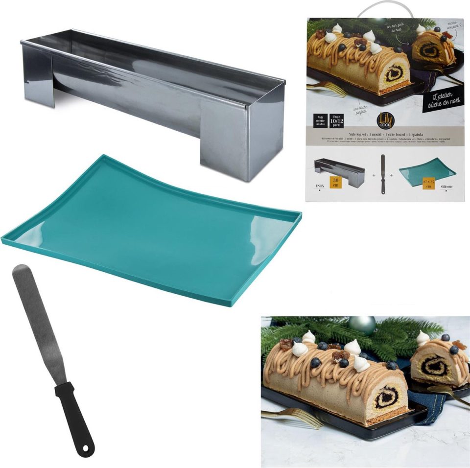 Wdmt cakevorm Complete Set met Spatel & Siliconen Bakmat Zilver