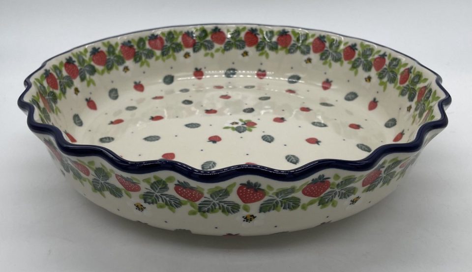 Bunzlau quichevorm keramiek aardbei 28 cm
