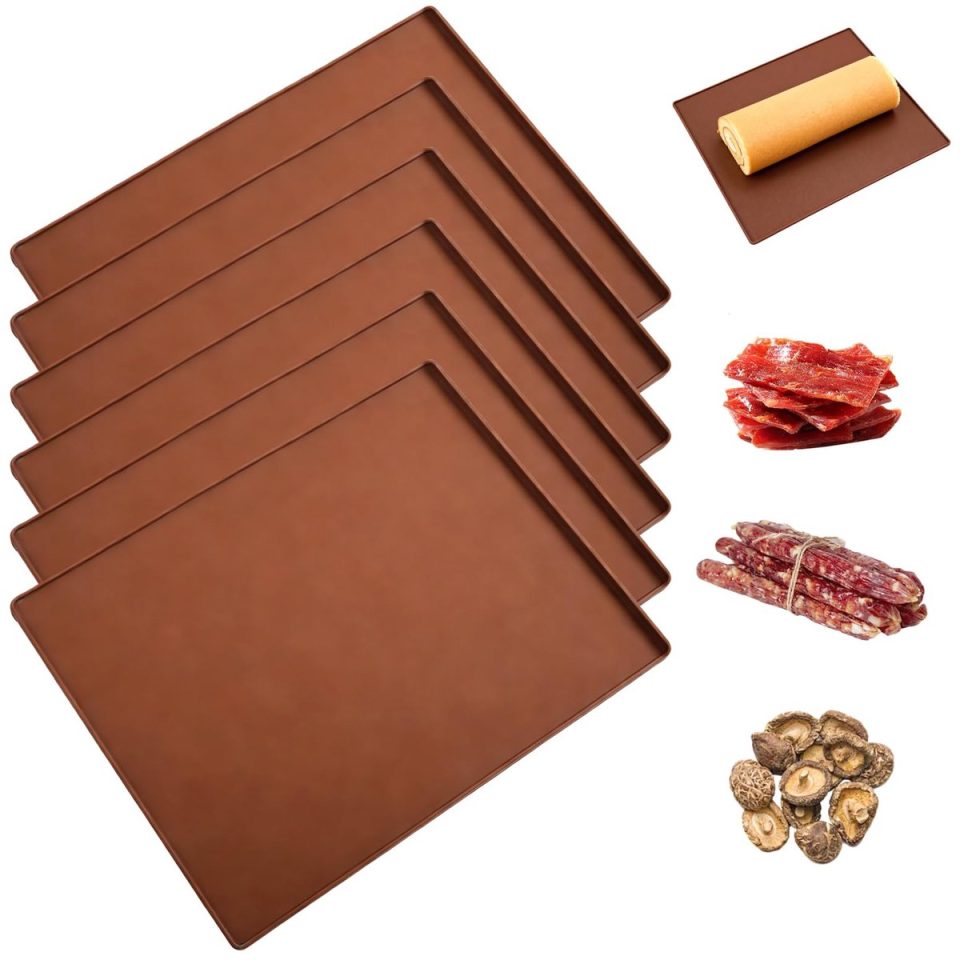 Famanu Set van 6 siliconen dehydrator bladeren 31 x 26 x 8 cm