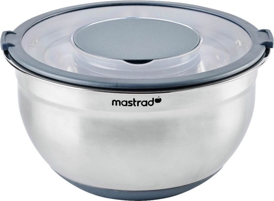Mastrad Mengkom met Deksel, rvs, Ø24 cm, Grijs