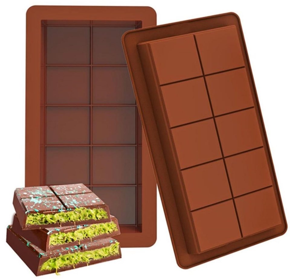 GelldG Diepe siliconen chocoladevormen 2-pack