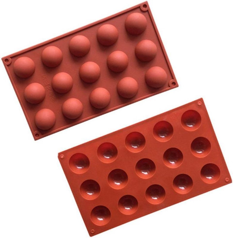 Jonyx siliconen bakvorm Halve bollen Rood 4 cm 29 x 17 cm