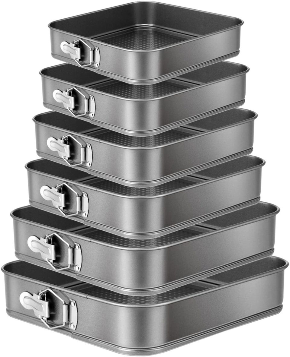 JVS Products Vierkante bakvormen 6 Delige Zwart 28 cm