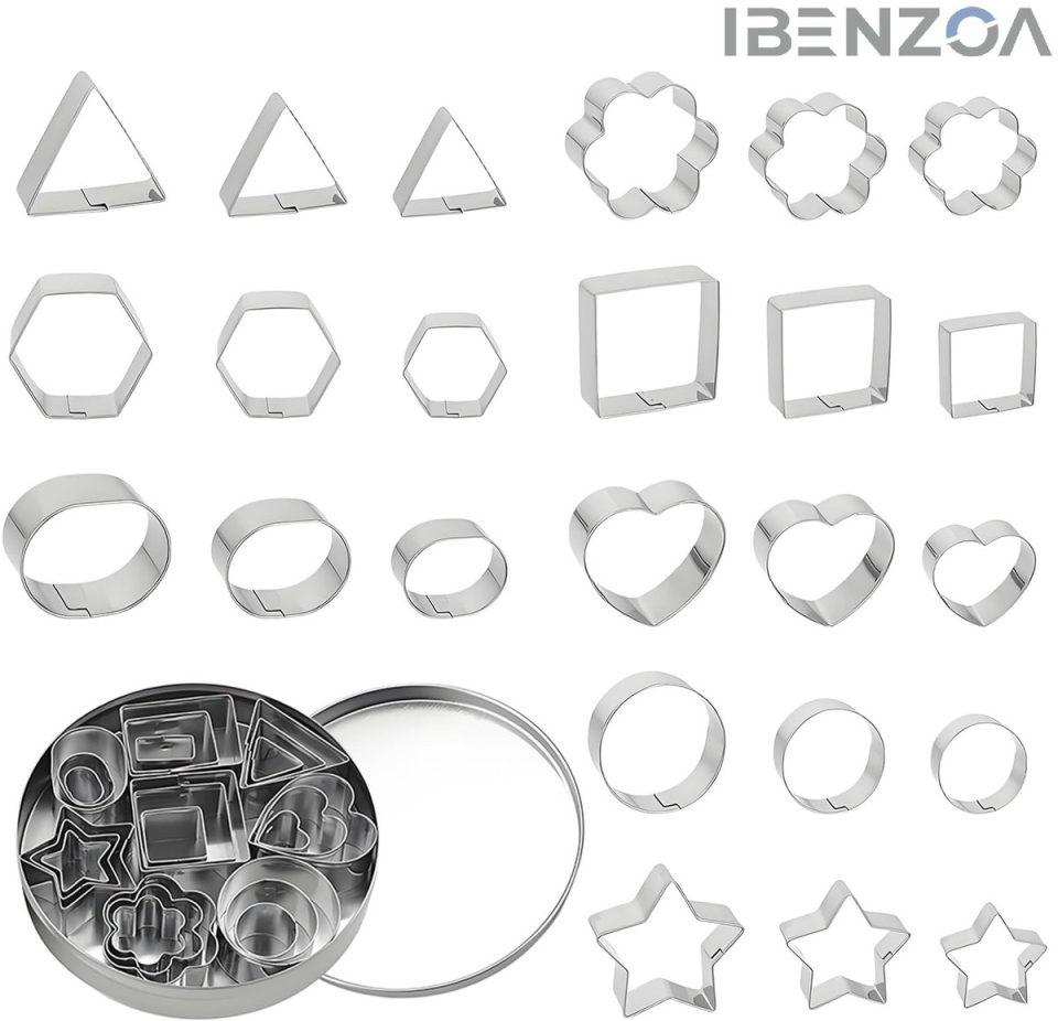Ibenzoa Uitsteekvormen Geometrisch Roestvrij Staal (24 stuks)