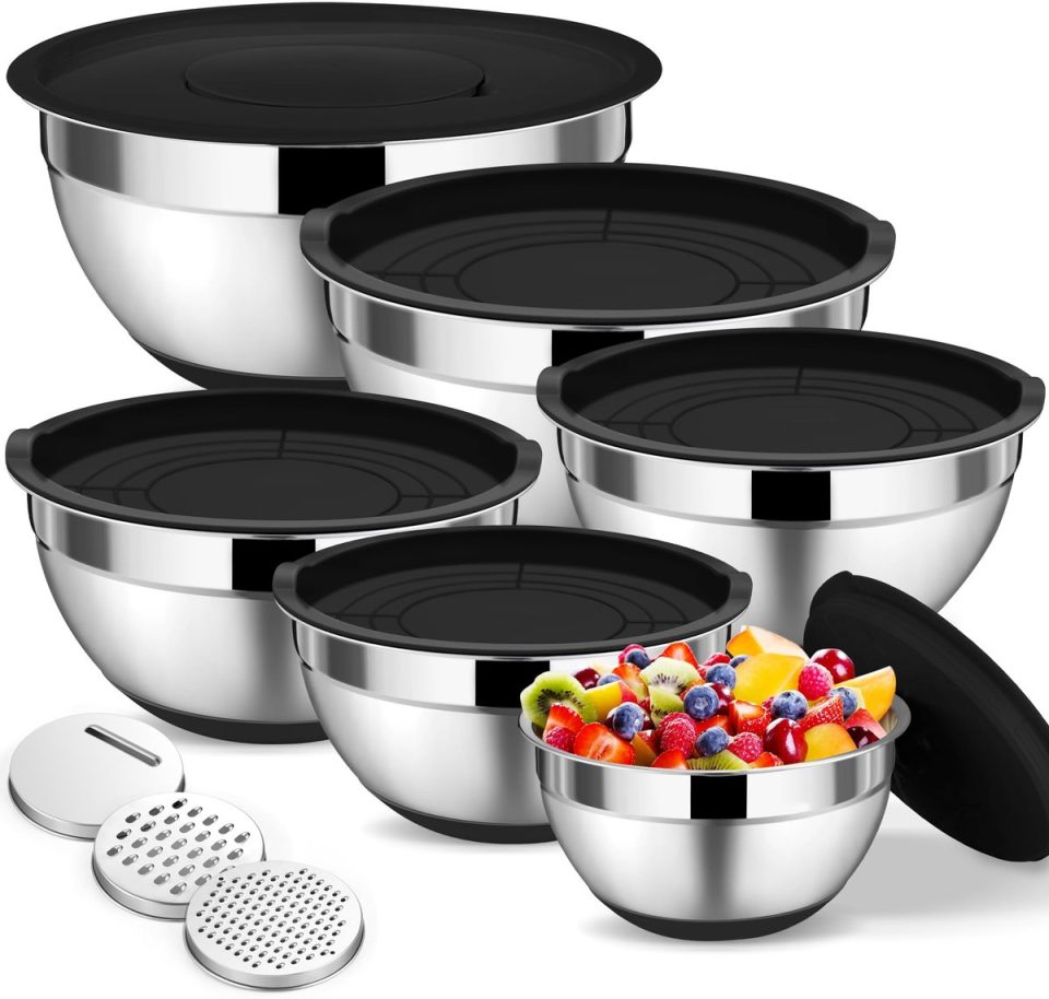 Imperatoris beslagkommen ® Set Bewaarbak / Schalen Set Beslagkom met Deksel Mengkommen voor Beslag, Salades en Snacks / / / / / 4,6 l 2,8 l 2,5 l 1,6 l 1,2 l 0,7 l