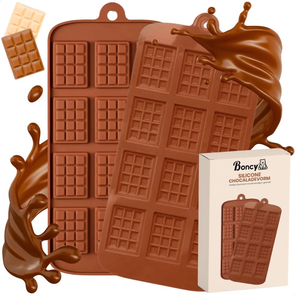 Boncy chocoladevorm ® Chocolade Mal Geschikt voor Maken van Gevulde Dubai Reep Chocoladereep Koek of Bonbon Siliconen Mold Mallen Bonbonvorm Vorm Chocolademal Callets Vormen Kleine Reepjes