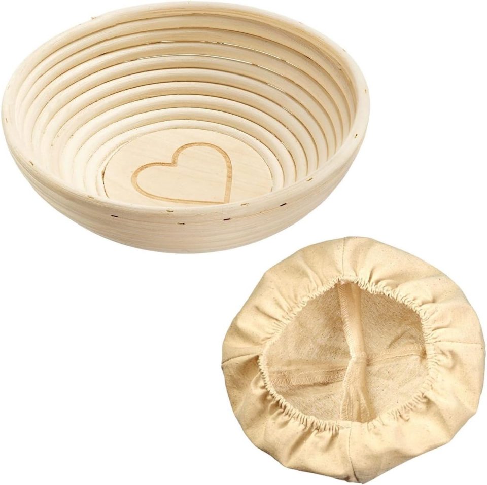 Westmark rijsmand rijsmandenset,, rond + overtrek met hart beige (2 stuks)
