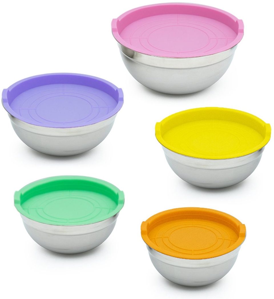 Intirilife Roerkommen, set van van roestvrij staal 3,4 l 2,6 l (5 stuks)