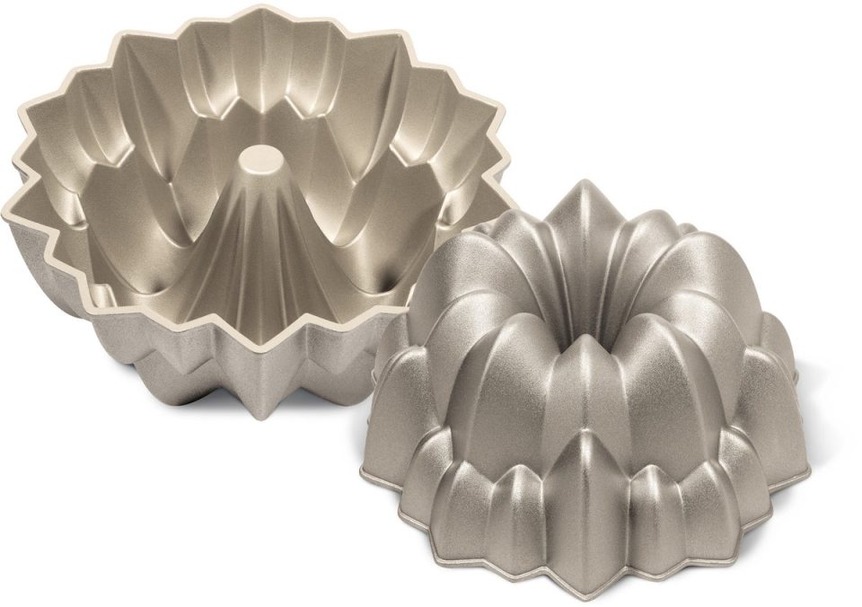 Guardini taartvorm Sweet Magic Tulband Bakvorm Cakeblik Cakevorm Tulband Bakvorm Cascade Aluminium Champagne 23,5 cm