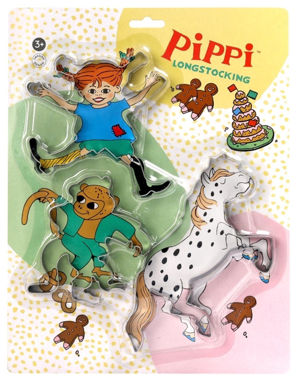 pippi Kinderboeken Langkous bakvormen koekjesvormen set met figuren.