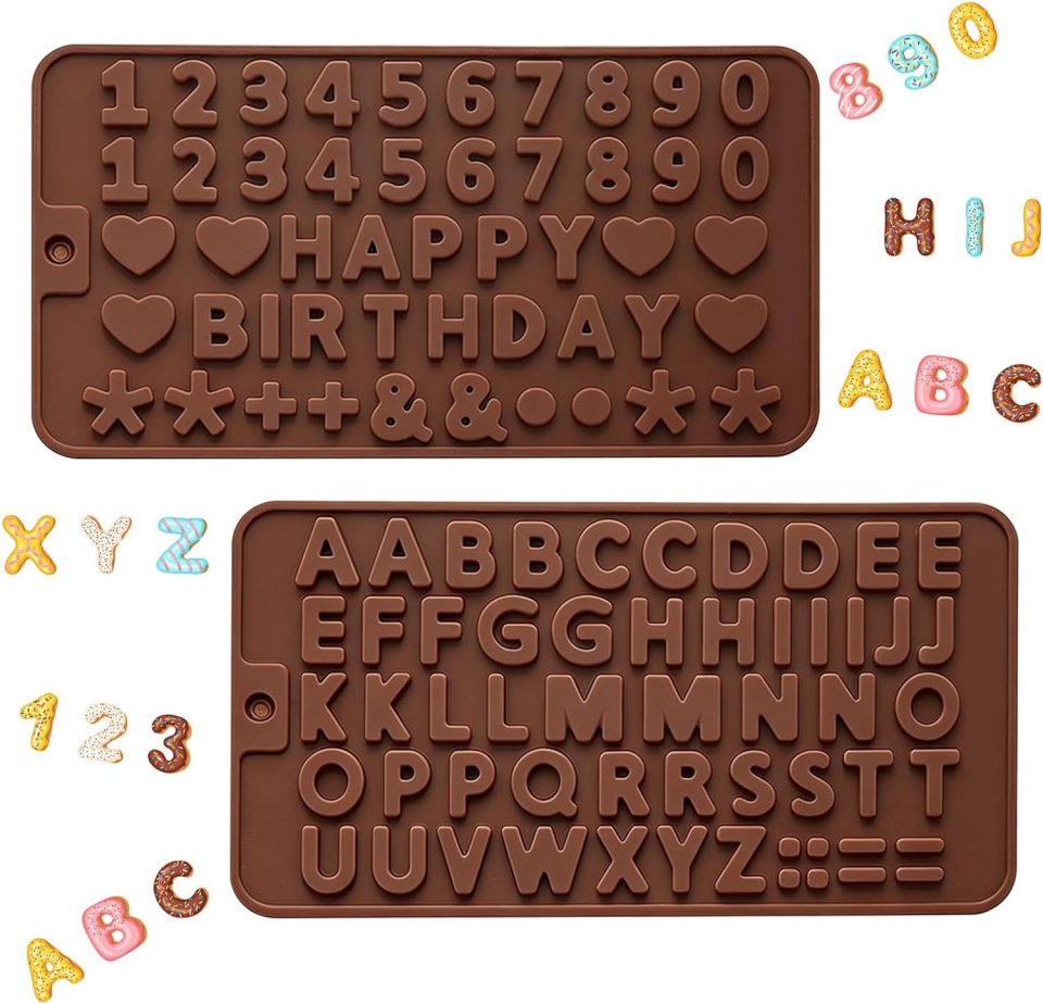 Ulisem chocoladevorm Siliconen Letter- en Cijfermallen (2 stuks)