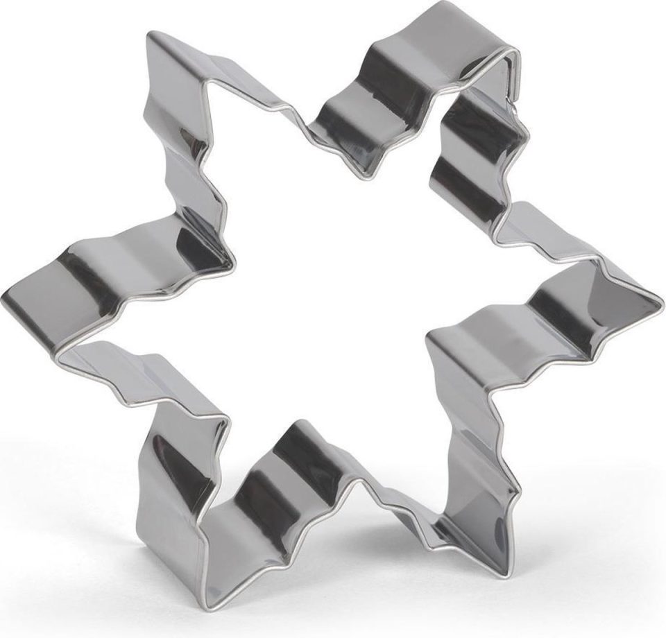 Patisse uitsteekvorm Sneeuwvlok RVS zilver 8 cm