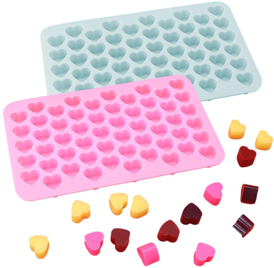 Tovbmup Siliconen Hartjes Cake Vorm Roze blauw (2 stuks)