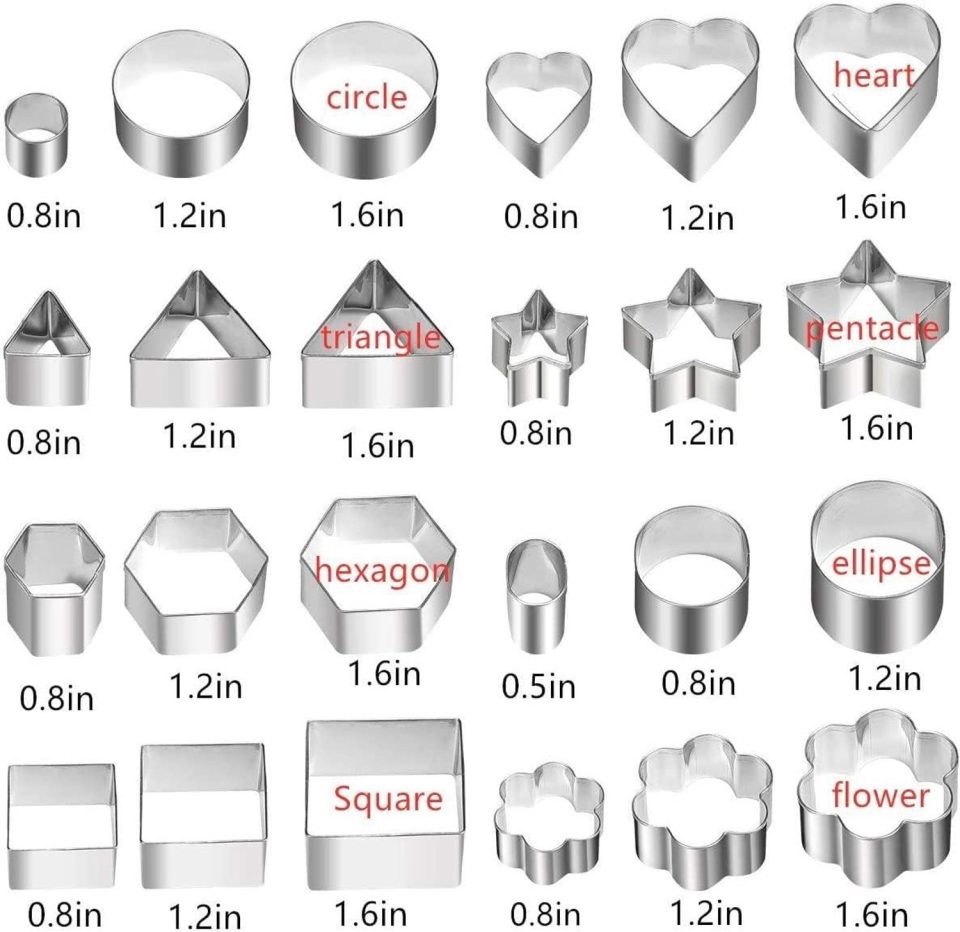 Zempertoopa Mini Koekjesvormpjes RVS 24 Delige Geometrische Set