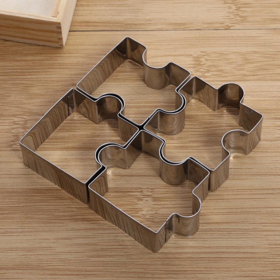 Leukste Winkeltje uitsteekvormpjes Puzzel RVS Uitstekers koekjes fondant (4 stuks)