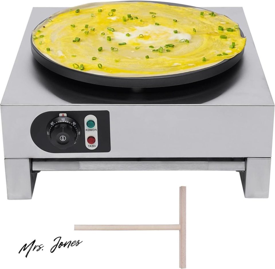 Mrs. Jones 3000 W crêpeapparaat professioneel elektrisch 40 cm