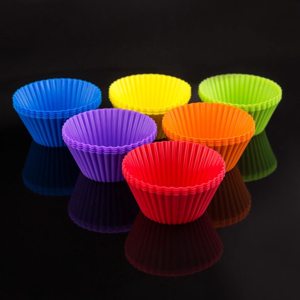 Precorn 24X Herbruikbare Siliconen Cupcake & Muffin Vormpjes