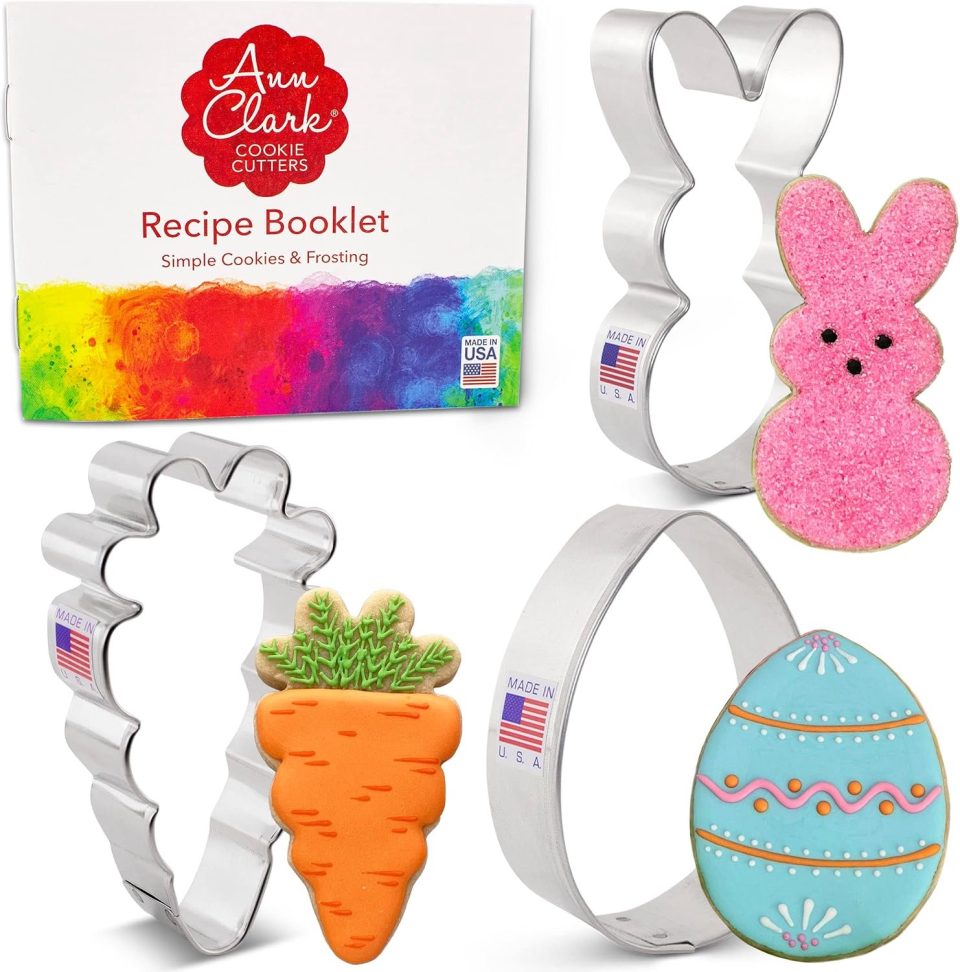 Ann Clark Cookie Cutters 3-delige Paas Koekjesvormpjes Set Konijn, Ei & Wortel