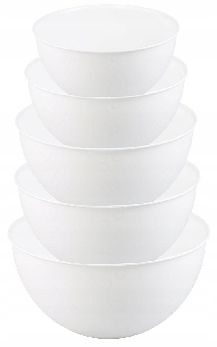 Practic Praktische Kunststof Mengkommen Set Wit 11,75 l (5 stuks)