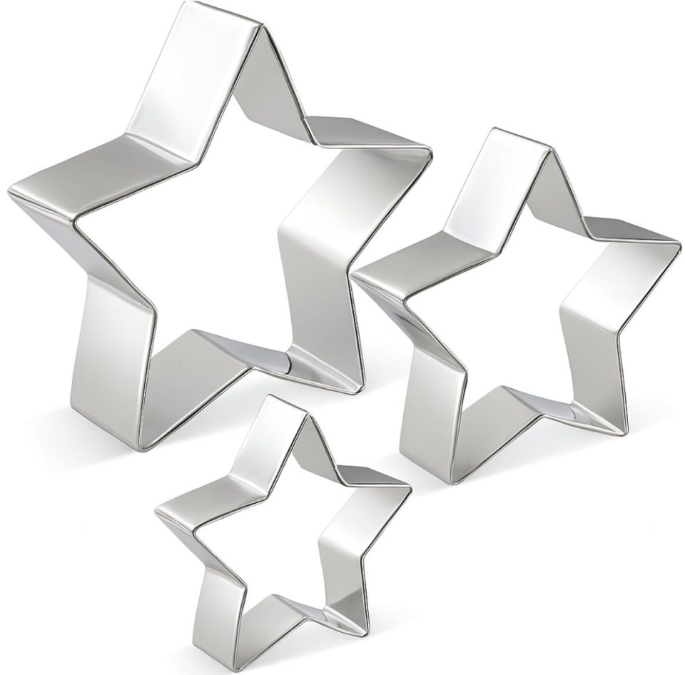 Winkrs Uitsteekvormen Set 3 Sterren 9 cm 25 mm