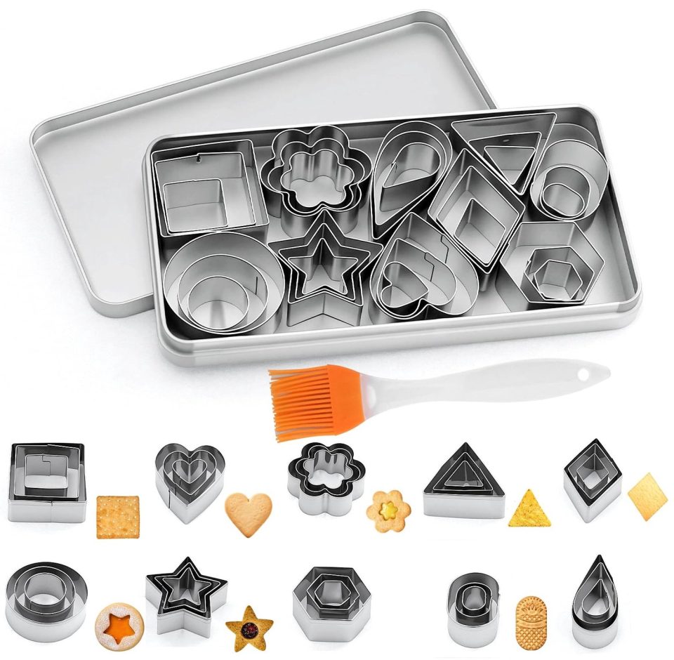 Famanu Set van 30 mini koekjessnijders in geometrische vormen