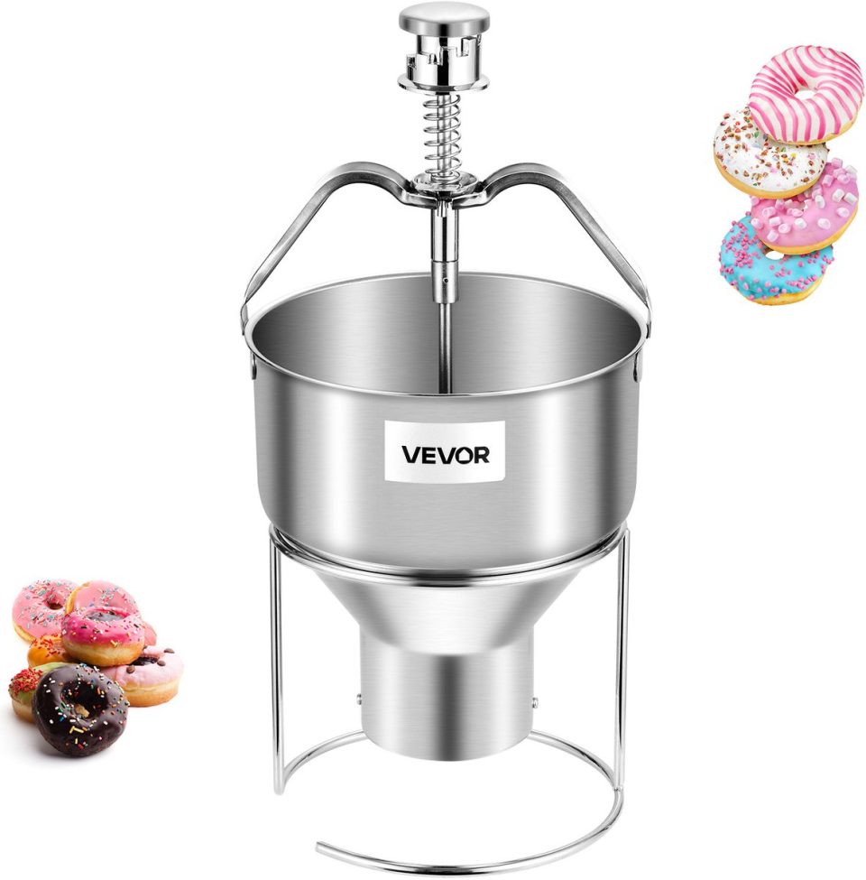 Vevor Handmatige Donut Hopper Donutbeslag Dispenser Roestvrij Staal 2,4 l