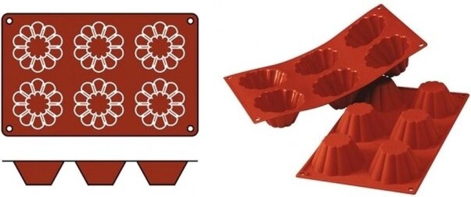 Silikomart bakmat Briochette (Cap. SiliconFlex 070074 (06 stuks)