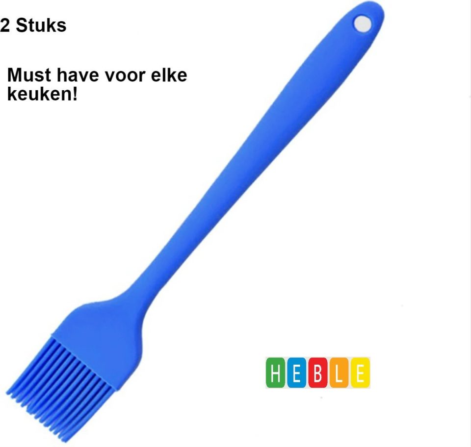 Heble® *** 2X Blauw Siliconen Bakkwast Keukengerei 26 cm