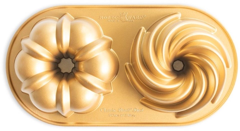 Nordic Ware bakvorm Tulband ''Classic Bundt Duet'' Gold