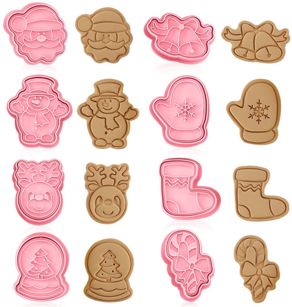 Livestn Kerstkoekjesvormpjes, kerstkoekjesvormpjes koekjesvormen voor kinderen (8 stuks)