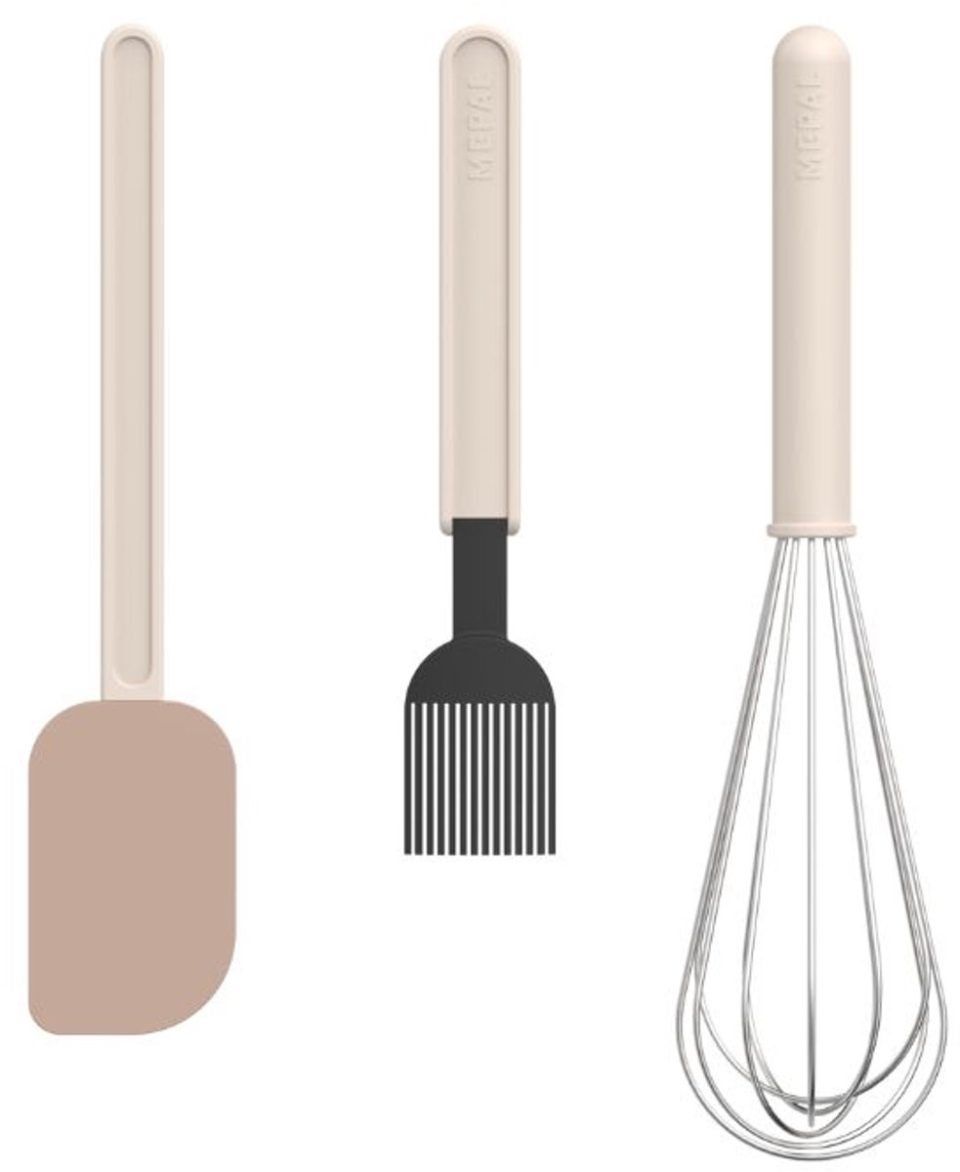 Mepal Bakset 3-delig (spatel groot + kwast + garde groot) Chef it Set voor bakkers Hittebestendig Keukengerei Chalk