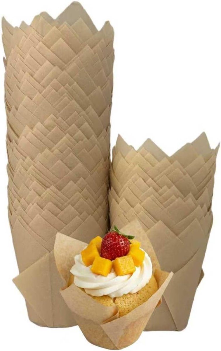 SNQ cupcakevormpjes Natuurlijke tulpvormige (200 stuks)