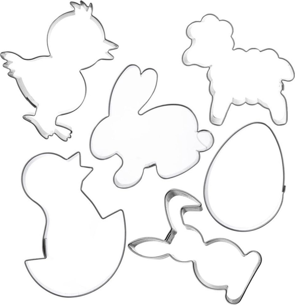 Orion uitsteekvormpjes Koekjessnijders Peperkoek Pasen Vormen Uitsteekvorm Cookie Cutter Koekjes Bakken Koekjessnijder (6 stuks)