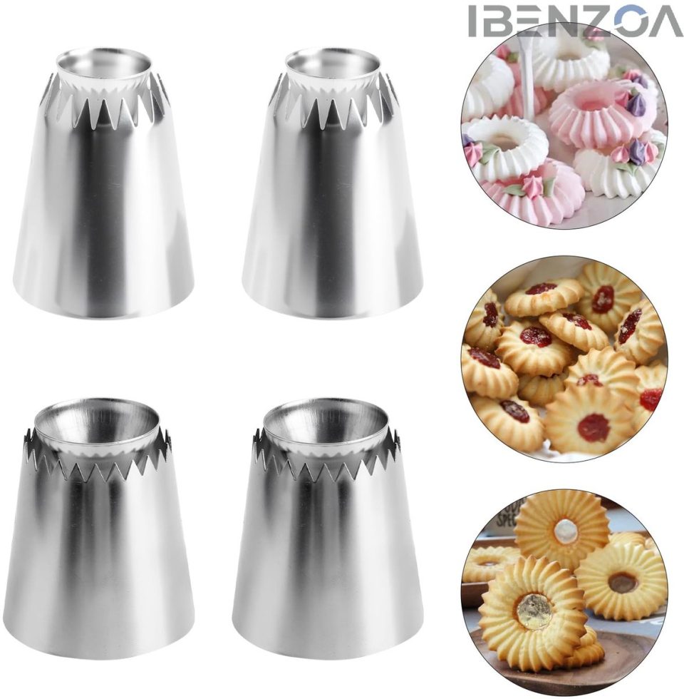 Ibenzoa Garneerspuit Set van 4 spuitmonden
