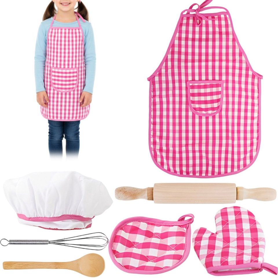 longziming Kinderschort Keuken Speelgoed roze