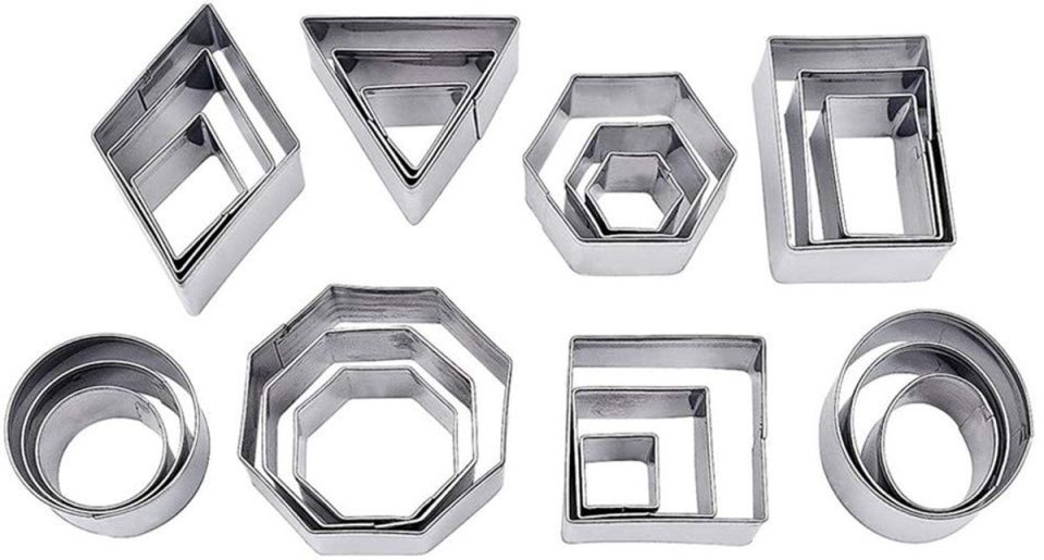 Voarge Mini geometrische koekjesvormset (24 stuks)