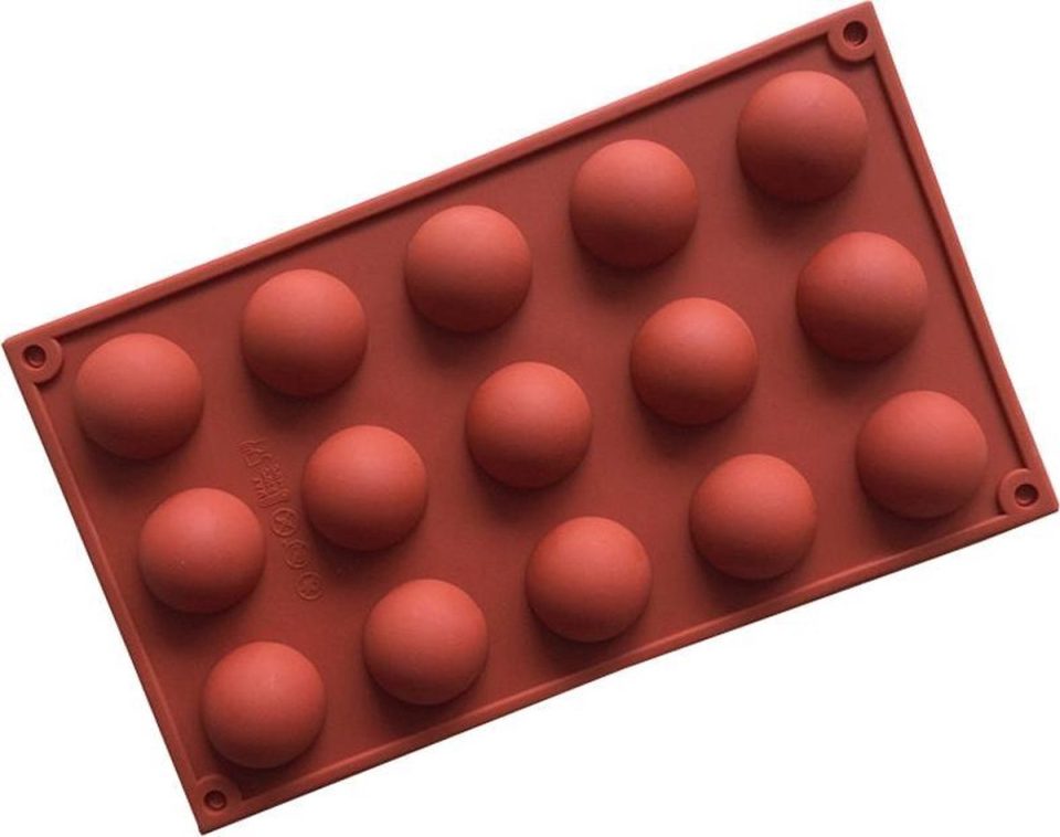 Scoby siliconen bakvorm Halve bol vorm Rood (15 stuks)