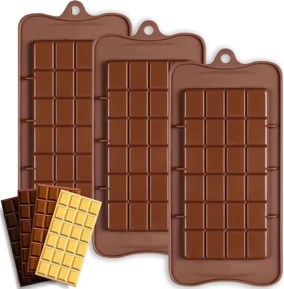 Unyqoos chocolade ® Set van drie flexibele siliconen bakvormen voor en meer