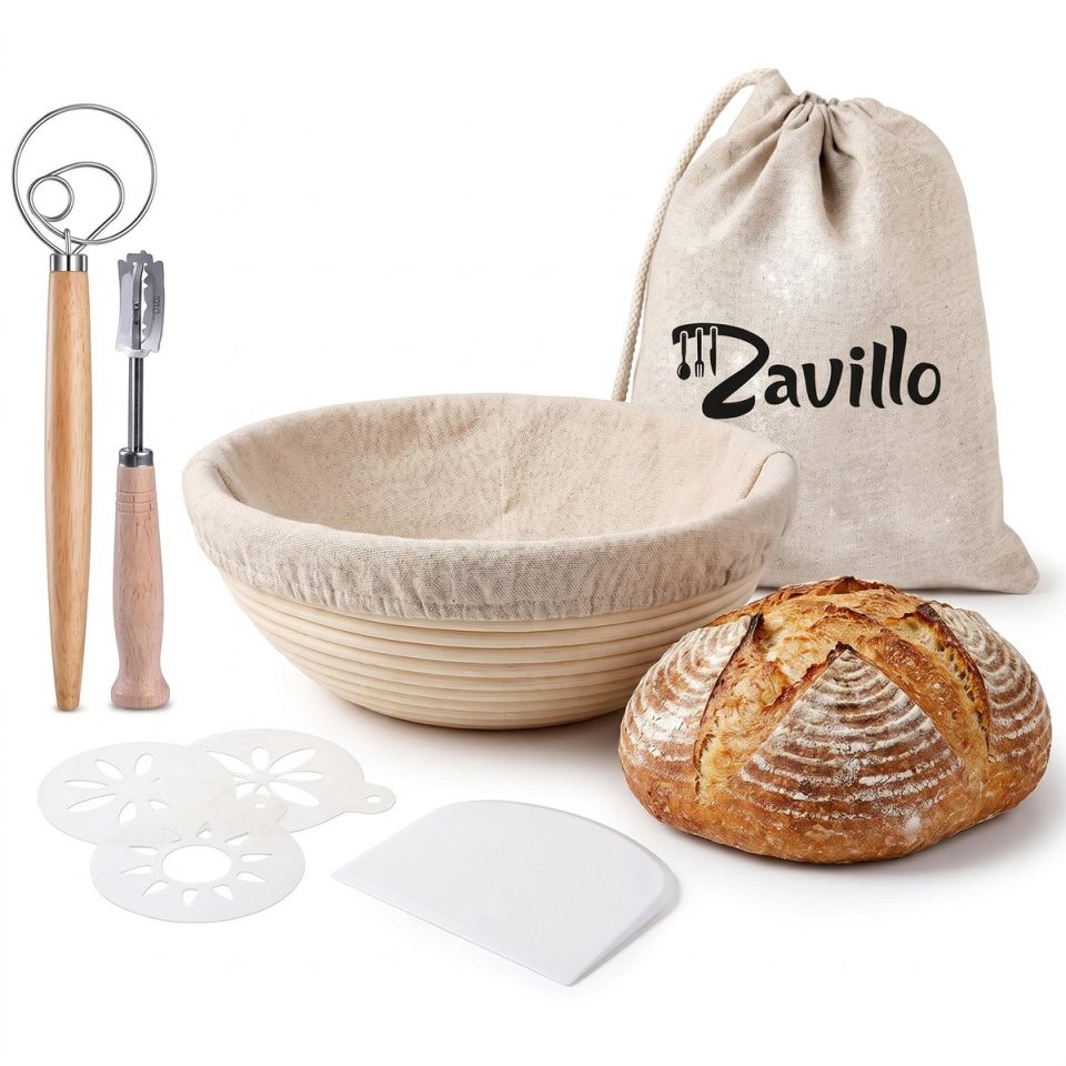 Zavillo rijsmand set voor Brood Bakken Ø 23 cm