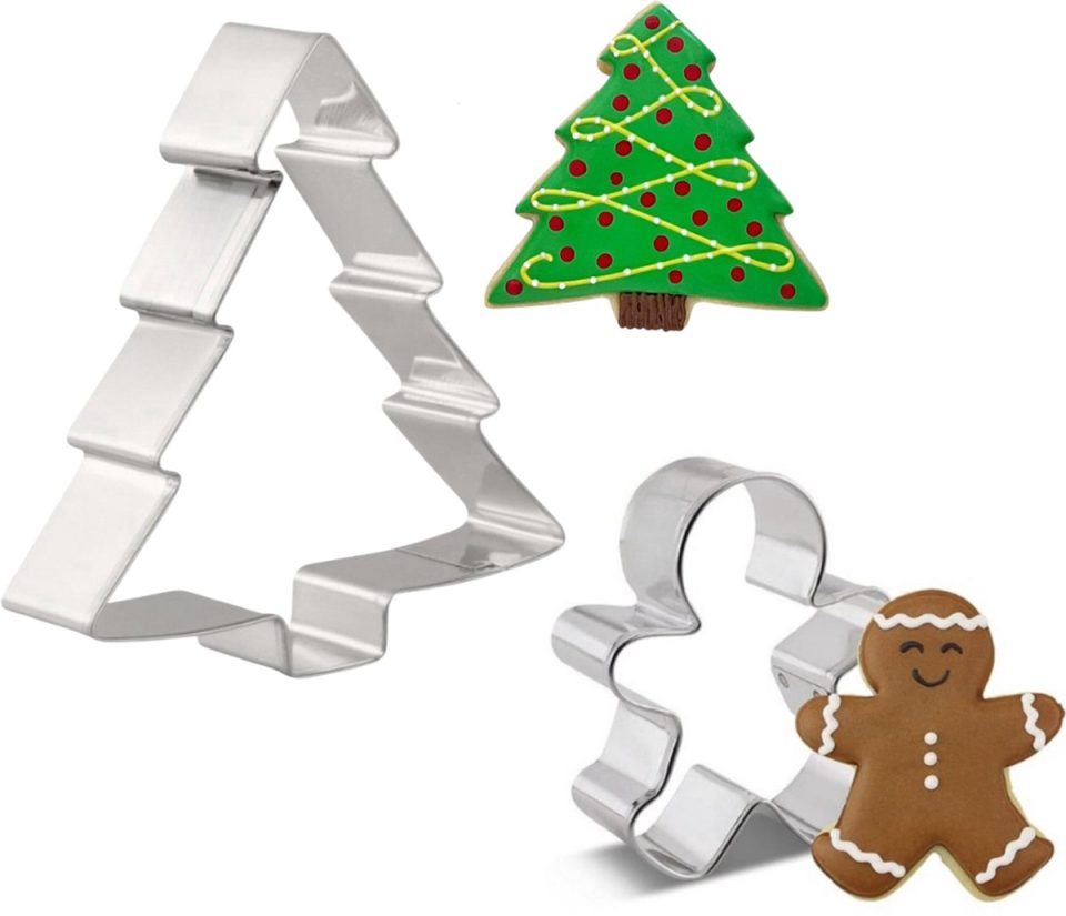 Winkrs uitsteekvormpjes Kerst set Kerstboom & Koekemannetje Kerstkoekjes bakken 10 cm