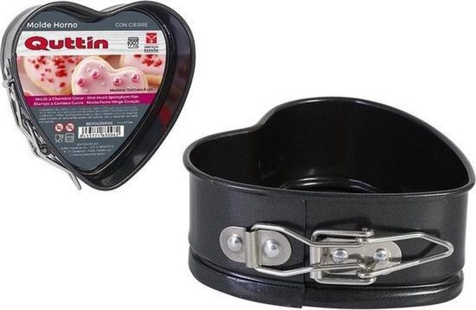 Quttin springvorm mini hart antraciet 11 cm