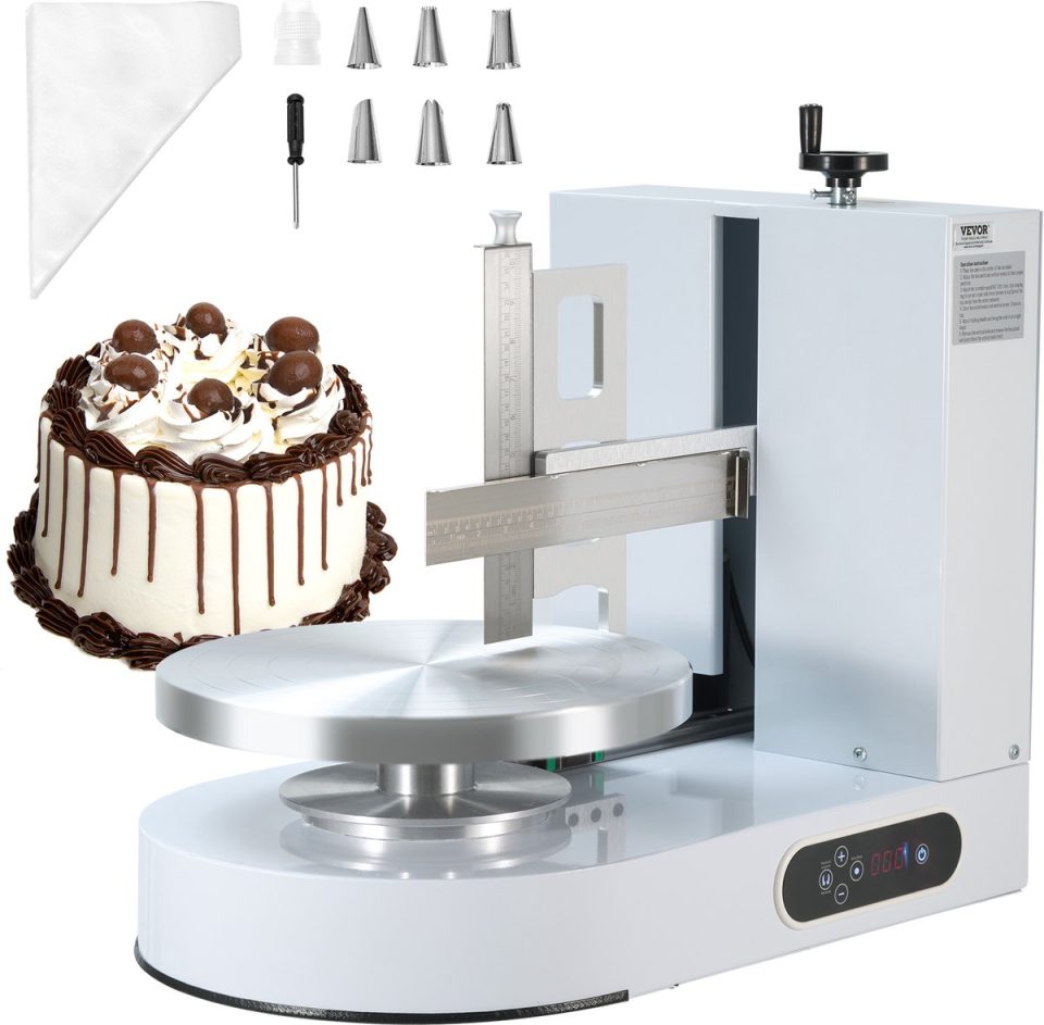 Vevor Taartdecoratiemachine Taartcrème Verdeelmachine 15,24- Wit 35,56 cm
