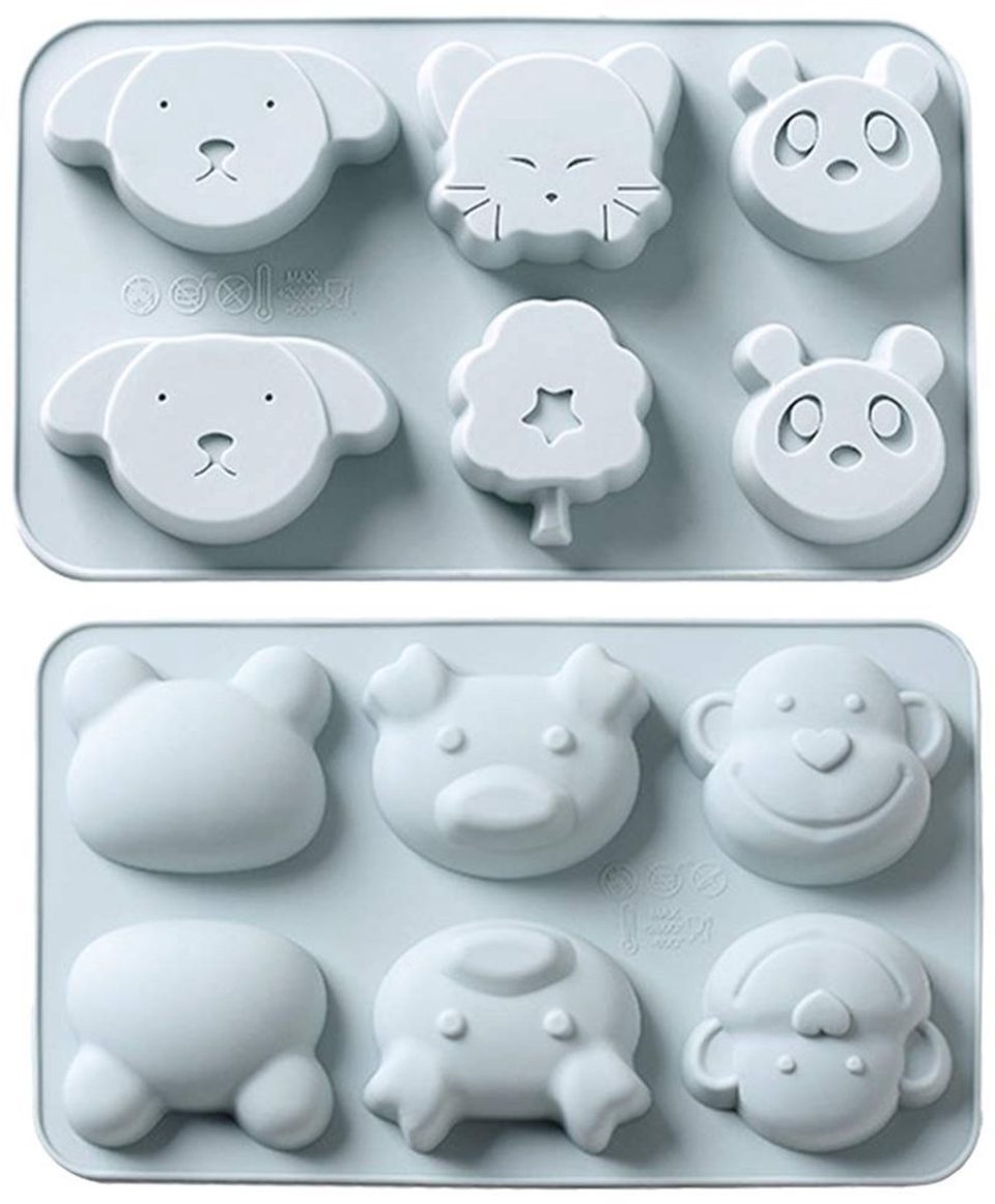 Dailygoods- Silicone Vormen Siliconen Vormen Set van 2 Dierenserie Mold 20,4 x 20,5 x 11,8 cm