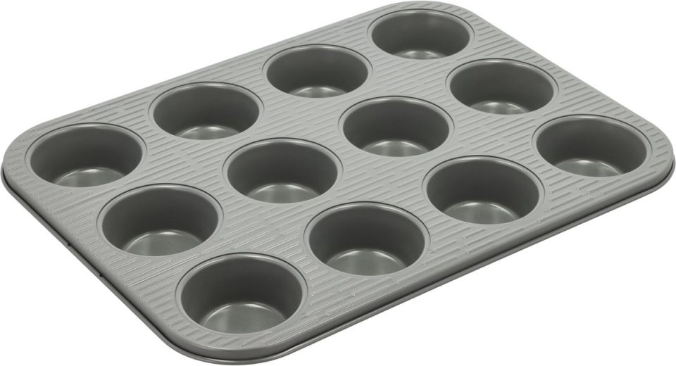 Funktion muffinvorm Line 12-vaks Grijs 35 x 26,5 x 3 cm
