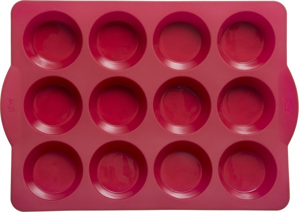 Siliconen pro bakvorm Muffin siliconen 12 Vormen Rood 33 x 23,1 x 3,6 cm