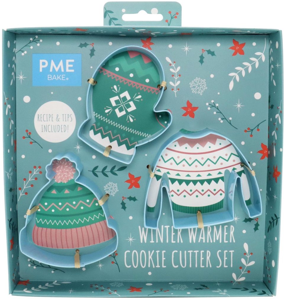 PME Winter Warmer koekjesvormset met, poederblauw (3 stuks)