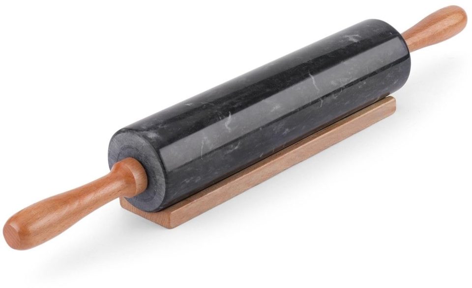 Famanu deegroller Marmeren van 10 inch houten handvat