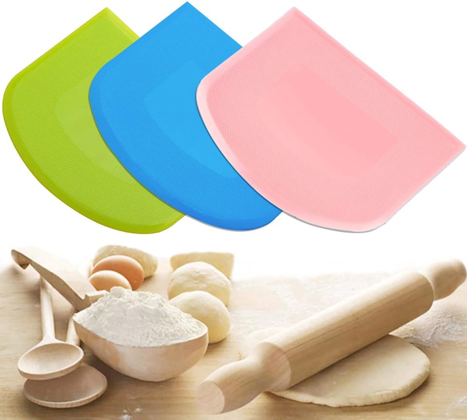 Unyqoos ® Set van drie flexibele deegschrapers voor professioneel en thuisgebruik
