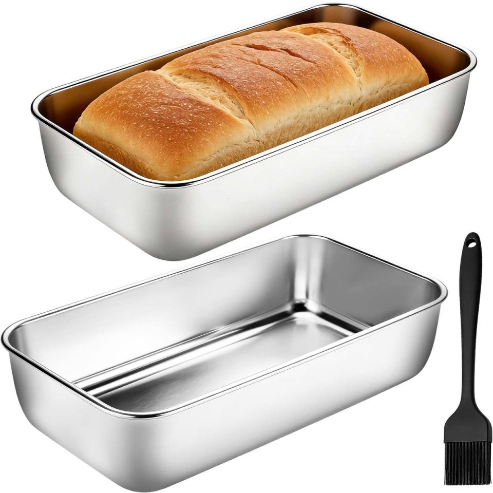 Famanu broodbakvorm set van 2 van roestvrij staal 33 cm 15 cm