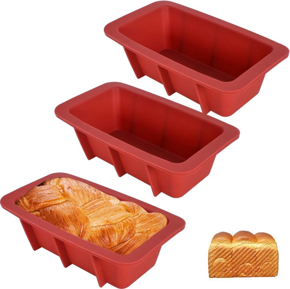 Famanu Siliconen mini-broodbakvorm rood 12 cm (3 stuks)